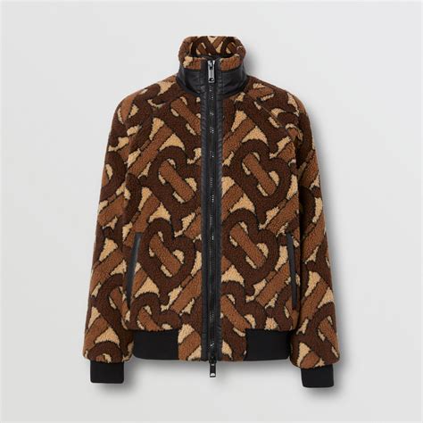 burberry brown fleece monogram jacquard jacket|Burberry trench coats for women.